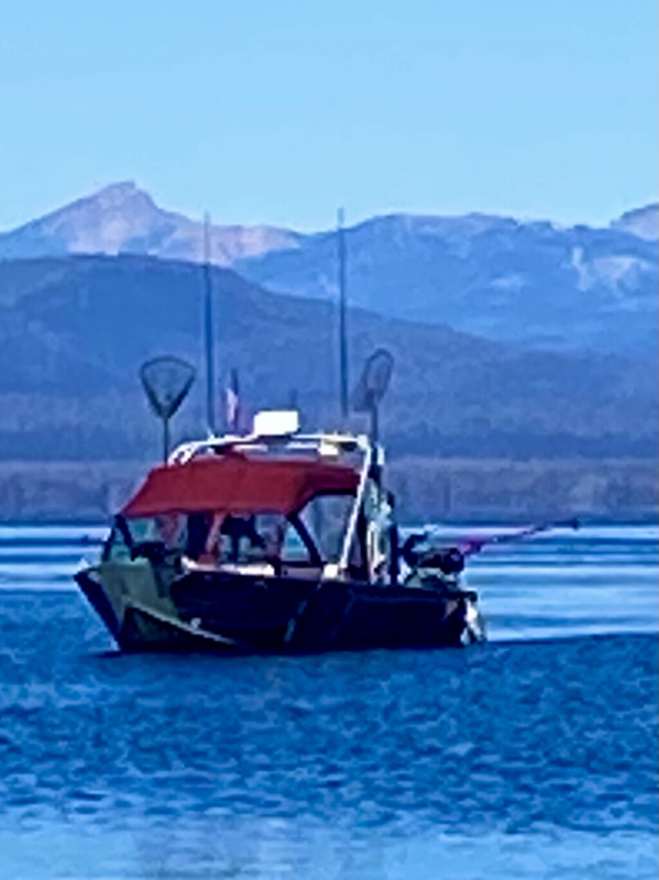 The Red Boat on the hunt at Lake Almanor www.bigdaddyfishing.com